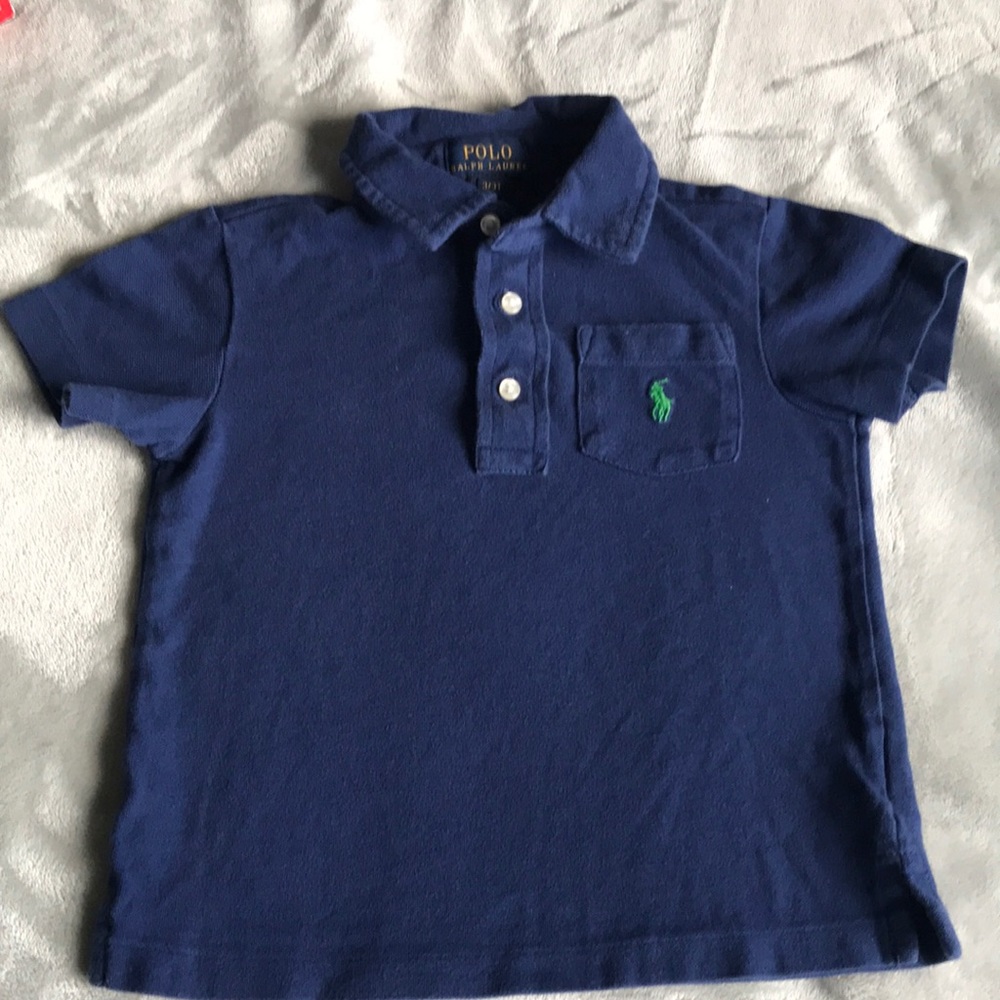 Navy polo style, short sleeve shirt